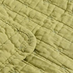 Ib Laursen quiltet plaid i herbal green med korssting