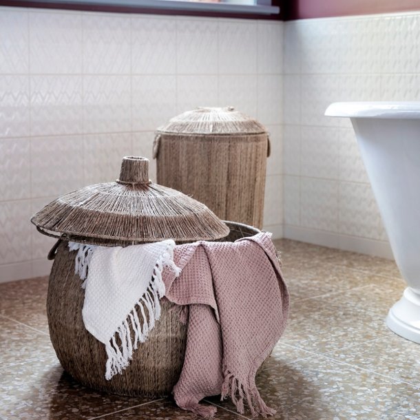 Bungalow jute stor opbevaringskurv 