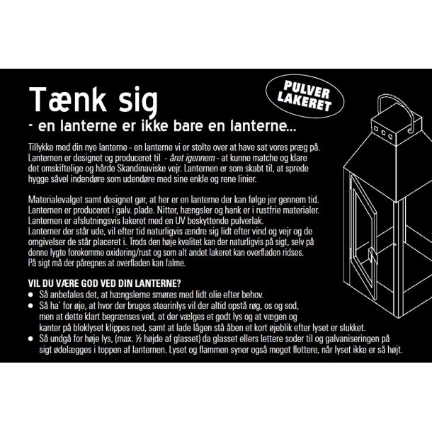 A2 living sort lanterne