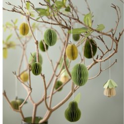 Bungalow pskeg i gul og papir 8 cm