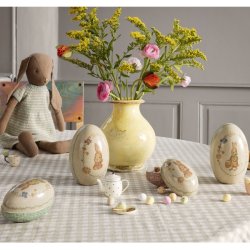 Maileg metal pskeg til ophng med gule blomster p