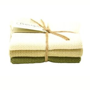 Solwang  design kologiske karklude i natur-oliven kombi