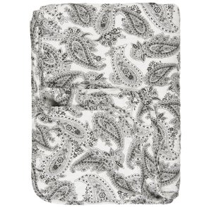 Ib Laursen paisley quiltet hvid og sort plaid 