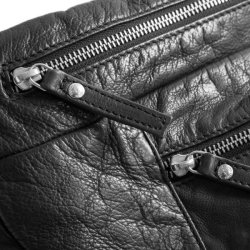  Depeche stor bumbag i bldt sort skind