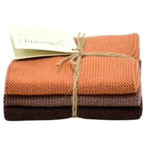 Solwang Design kologiske karklude i chokolade kombi.