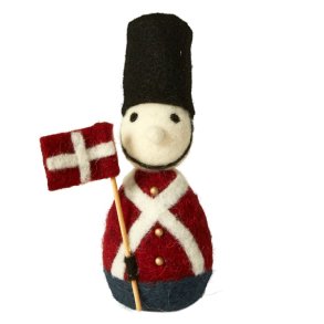 Speedtsberg garde i filt med dannebrog i hnden