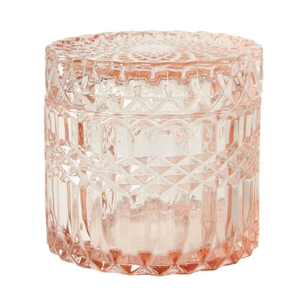 Speedtsberg glas krukke med lg i rosa farve