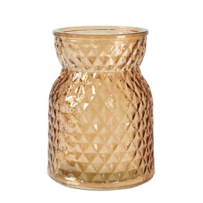 Speedtsberg fyrfadsrombe / vase i brunt glas