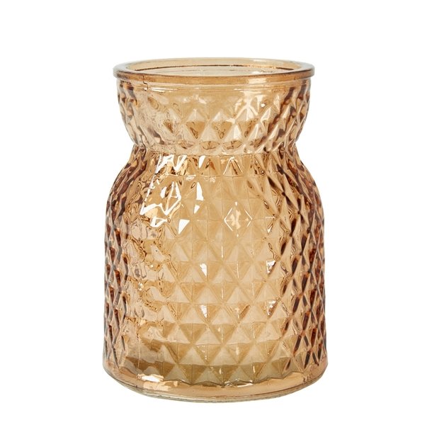 Speedtsberg fyrfadsrombe / vase i brunt glas