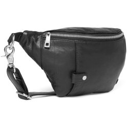 Depeche sort bumbag i skind 