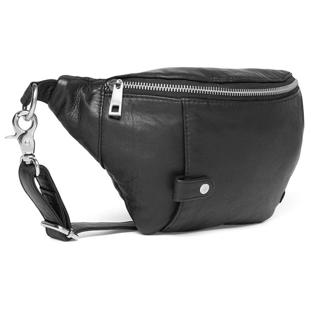 Depeche sort bumbag i skind 