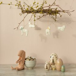 Maileg metal ophng, Lam med gul sljfe