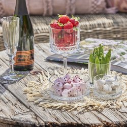 Speedtsberg stor glasskl med mnster i klar glas 