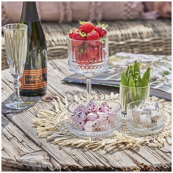 Speedtsberg stor glasskl med mnster i klar glas 