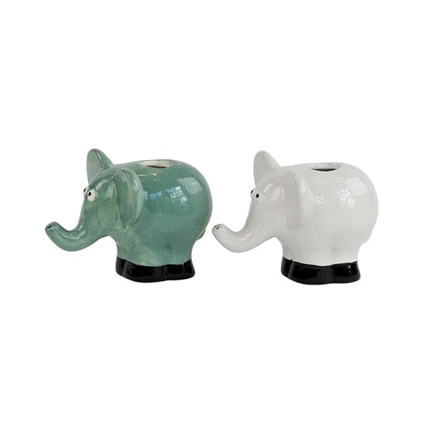 Speedtsberg elefant vase i hvidt keramik