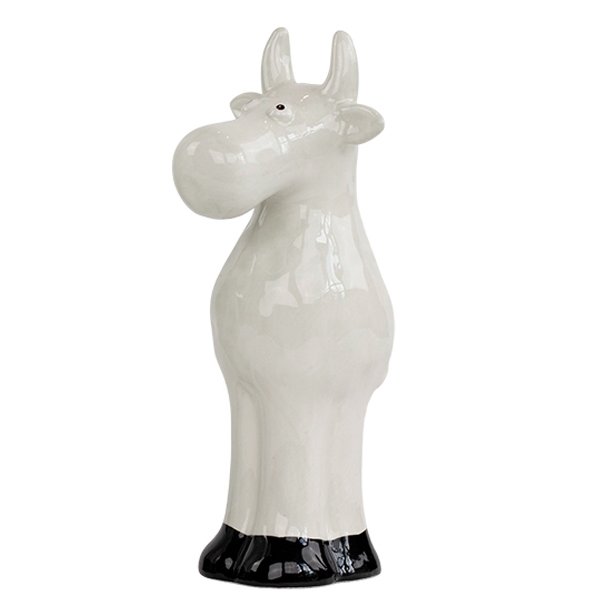Speedtsberg vase som en ko i hvidt keramik