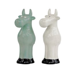 Speedtsberg vase som en ko i hvidt keramik