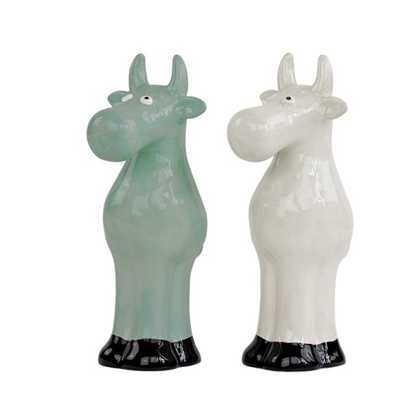 Speedtsberg vase som en ko i hvidt keramik