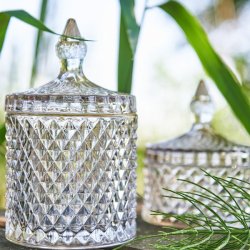 Speedtsberg krukke med lg i varmgr glas