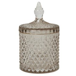 Speedtsberg krukke med lg i varmgr glas