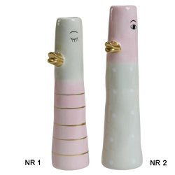 Speedtsberg vase og lysestage i rosa og aqua 