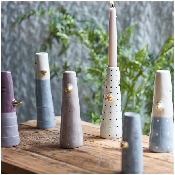 Speedtsberg vase og lysestage i rosa og aqua 