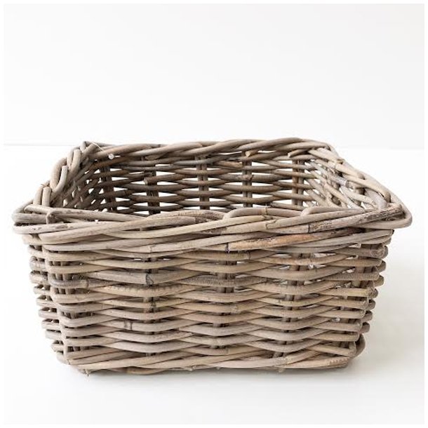 Aafod lille gr� rattan kurv