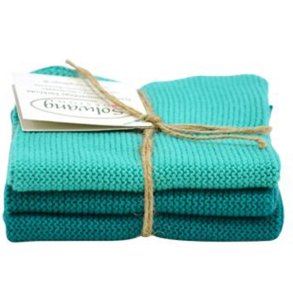 Solwang Design kologiske karklude i turkisgrn kombi 