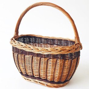 Aafod oval bykurv i r�dpil med brun bark