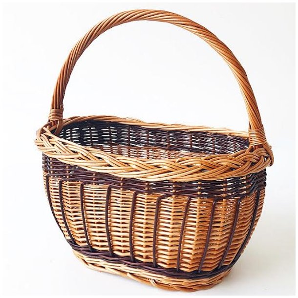 Aafod oval bykurv i r�dpil med brun bark