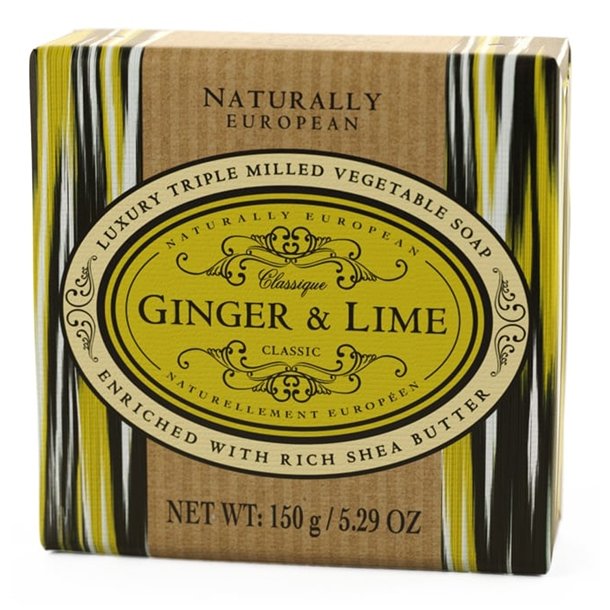 Naturally european ginger og lime triple milled sbebar 