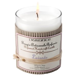 Durance duftlys med lavendelduft.