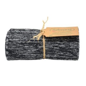 Solwang Design kologisk hndklde i sort , natur mix 