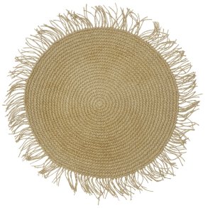 Bungalow rund dkkeserviet i natur med frynser