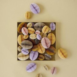 Bungalow pskeg i gul og papir 8 cm