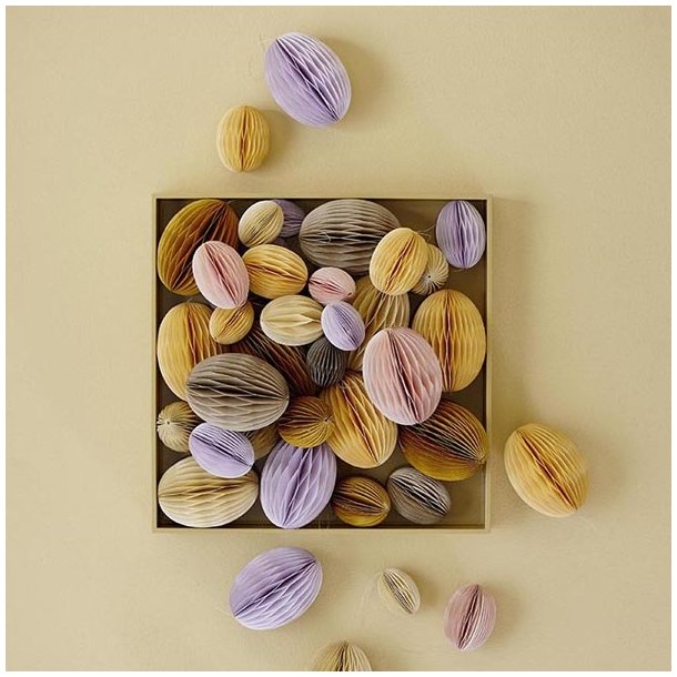 Bungalow pskeg i gul og papir 8 cm