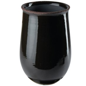 Accantus sort glaseret vase