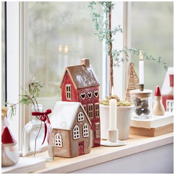 Ib Laursen Stillenat hus til fyrfadslys Gingerbread snekrystal