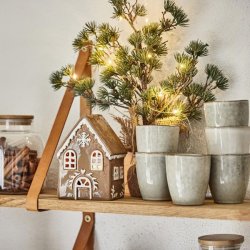 Ib Laursen Stillenat hus til fyrfadslys Gingerbread snekrystal