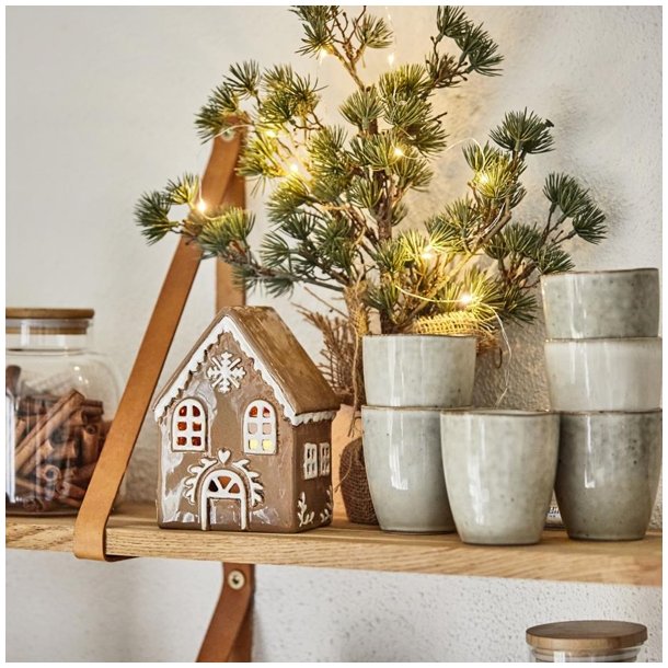 Ib Laursen Stillenat hus til fyrfadslys Gingerbread snekrystal