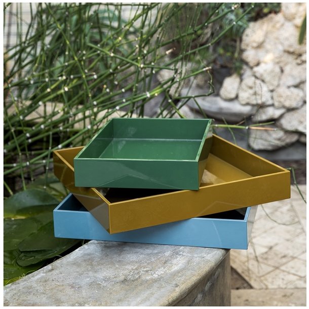 Bungalow lakeret bakke i oat til dekoration og servietter