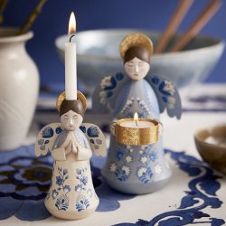 Bungalow lysholder engel Marigold Sky Blue